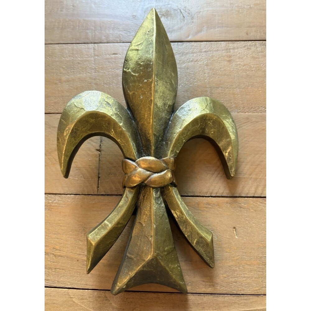 Fleur De Lis Heavy Brass Door Knocker Signed Used